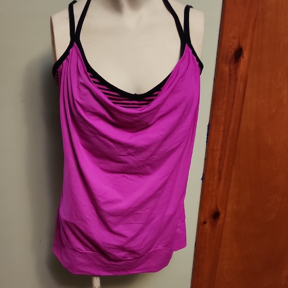 Lucy Magenta/Purple Short Sleeve Tee and Strappy Tank Set - Picture 6 of 13